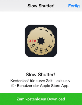 Appstore Aktion Slow Shutter!