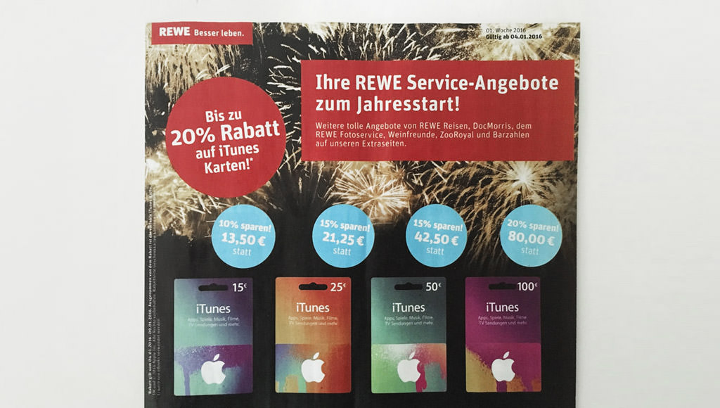 REWE iTunes Rabatt Jan. 2016