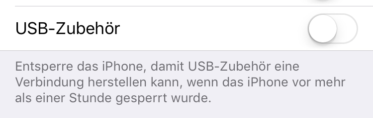 Einstellung für iOS 11.4.1 Restrickt Mode