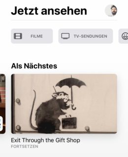 Screenshot Apple TV App in iOS auf iPad