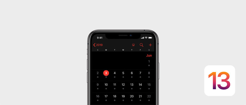 iOS 13 Dark Mode visual