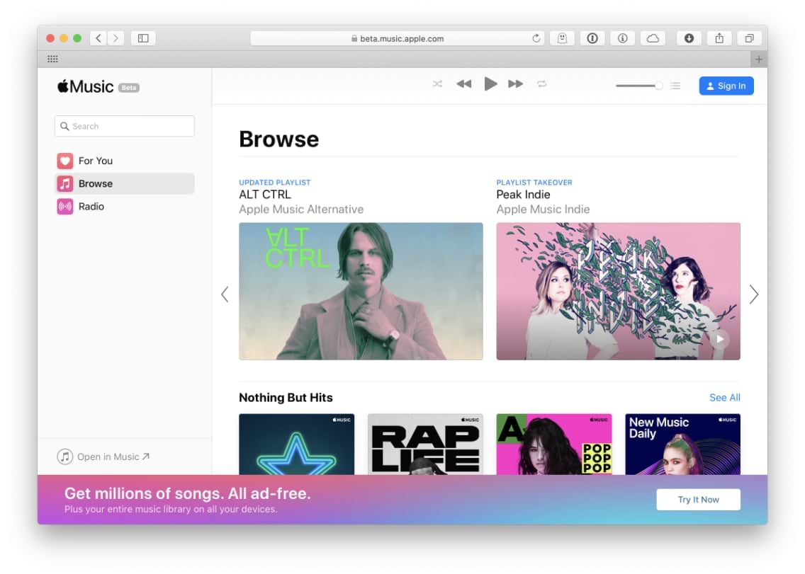 visual Apple Music Webplayer