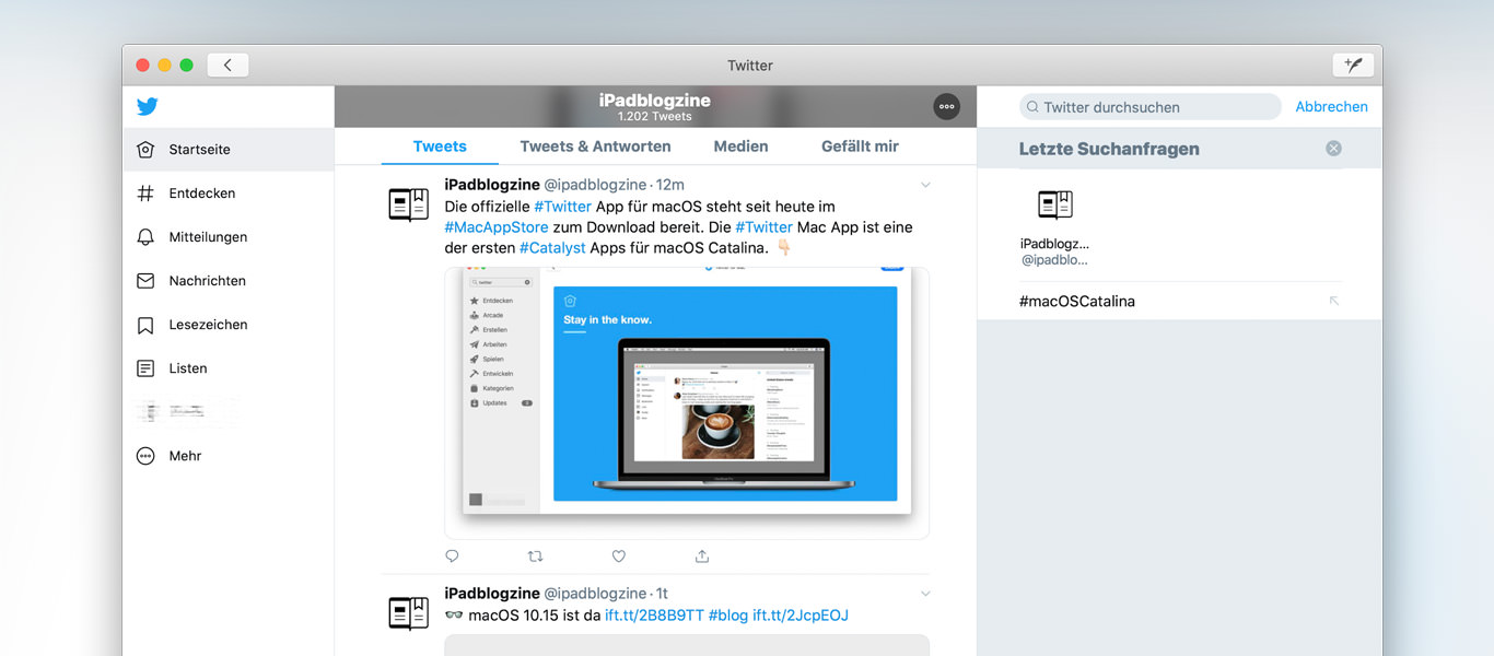 visual Twitter für macOS Catalina