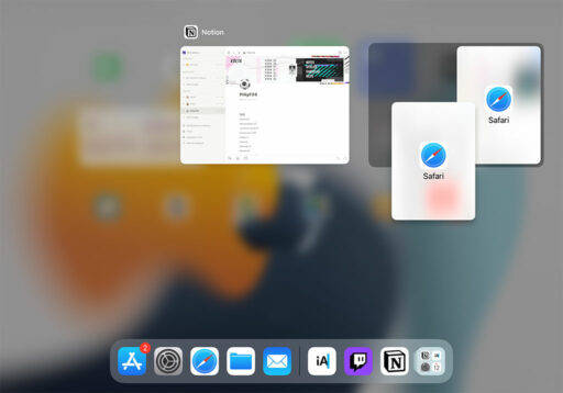 Split View Ansichten App Umschalter in iPadOS 15