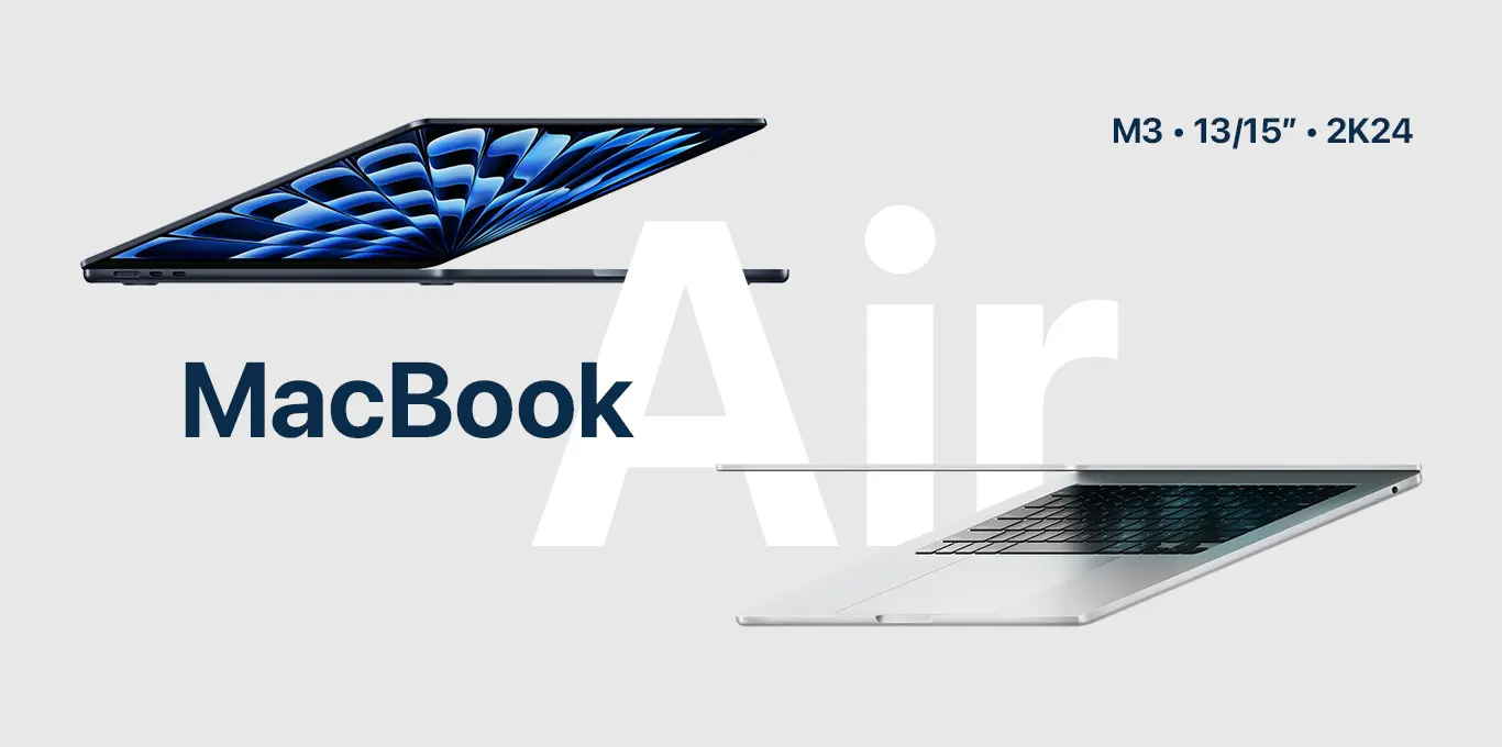 Das neue MacBook Air mit M3-Chip MacBook Air mit M3 in Mitternacht und Silber