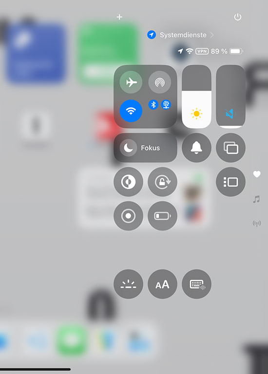 Kontrollzentrum in iPadOS 18