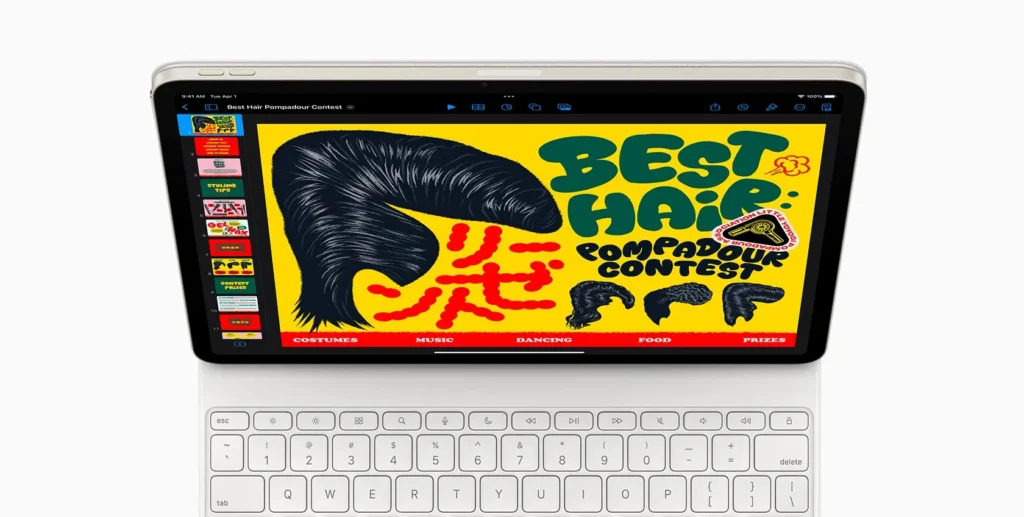 iPad Air 2025 mit weißem Magic Keyboard für iPad Air