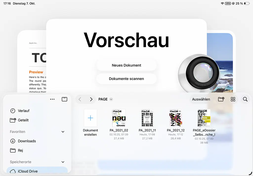 Vorschau App in iPadOS 26